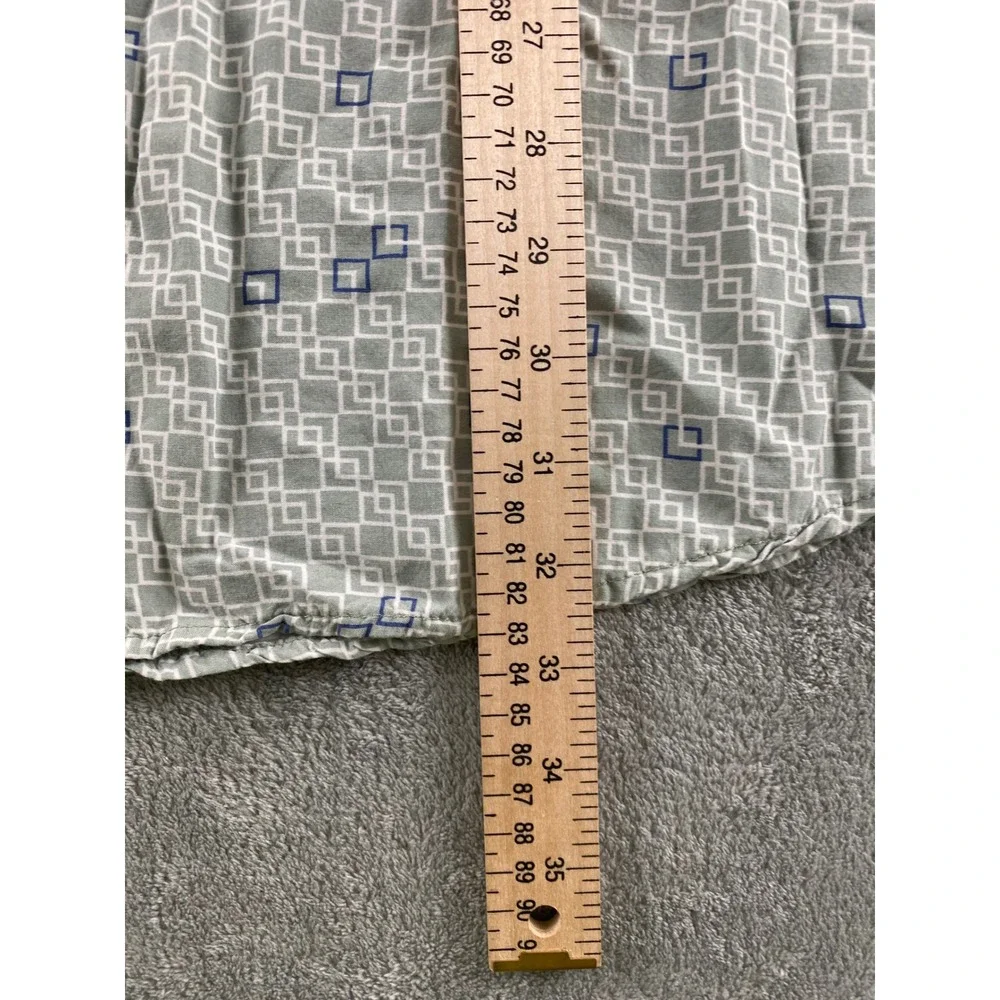 Final Touch Womens M Sage Green Geometric Smocked‎ Waist Maxi Skirt Made in USA